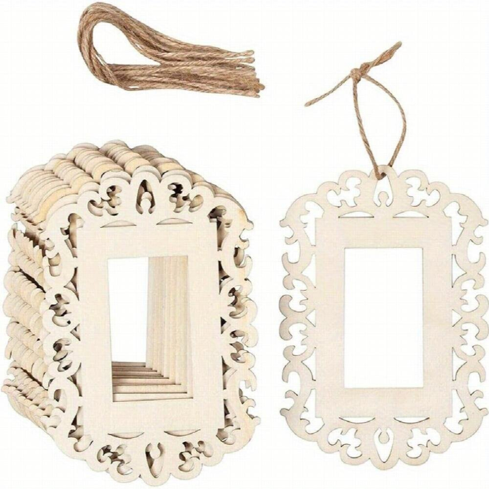 12 Pcs Wooden Picture Frames For Crafts And DIY Ornaments For Christmas Tree Includes Jute Rope 11 94 X 16 0 Cm-image-OPC-PD7CBJB-NEW