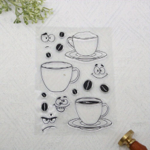 Brew Your Own Fun 1pc DIY Coffee Smiley Silicone Transparent Stamp