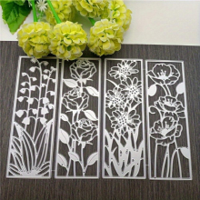 4pcs set Flower Bookmarks Metal Cutting Embossing Dies Stencil Template Scrapbook Decoration Craft Mold
