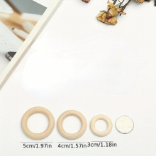 10pcs Wooden Circle Hanging Ring specification Jewelry Bag Clothing Hanging Ring Buckle Curtain Wooden Ring