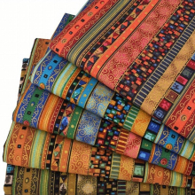 5pcs Colored Printing Fabrics Ethnic Style Pattern Fabric Quilting Squares Culture And Art