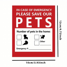 1pc 5pcs Pet Rescue Window Sticker Fire Safety Window Sticker Save Our Pets Emergency Pet Window Decal Save Dog Cat Pet Window Sticker Suitable For Li
