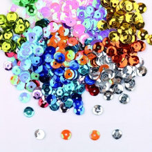 6000pcs Random Loose Sequins 22 Colors Round Embroidery Sequins Technology Sequins With Holes For DIY Silvery Bottom Plating Sequins Flash Beads DIY H