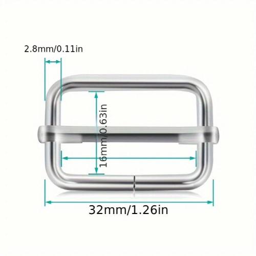 20pcs Sliding Buckle Metal Triangle Slide Rectangle Adjustable Webbing Slider For Purse Making Bag Making DIY Accessories Silvery