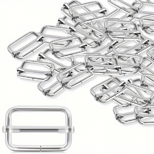 20pcs Sliding Buckle Metal Triangle Slide Rectangle Adjustable Webbing Slider For Purse Making Bag Making DIY Accessories Silvery 2