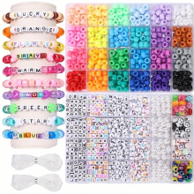 2000pcs 24 Grids Barrel Beads DIY Beaded Bracelet Set DIY Boxed Letter Beads Barrel Beads Combination Accessories Set