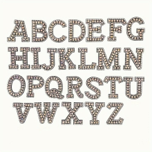 26pcs 4 5 4 Letters For Clothing Bling Letter Patch Glitter Alphabet Applique Rhinestone A Letter Patch For Hats Bags Jackets Shirt Fabric