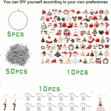 75 170 Pieces Christmas Wine Glass Charms Assorted Charm Pendant Wine Glass Charm For Xmas Wine Glass Markers DIY Making Jewelr Earring Christmas DIY