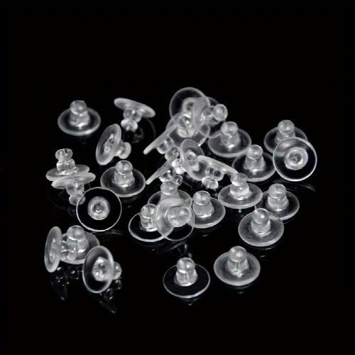 100pcs Earring Backing Plastic Earring Strap Pad Plastic Earring Back Replacement Soft Jewelry Accessories 1