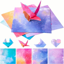 400pcs Universe Origami Paper Kit 9 Square Double Sided Sky Scrapbook Folding Paper Each Sheet Contains 4 Different Sky Patterns Perfect For Arts Craf