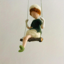 1pc Swing Girl Wool Felt DIY Material Package Creative Gift Gift Doll Decoration Ornament Pendant 1 Style Optional