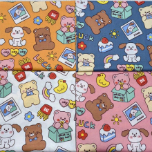 4pcs 9 8inch X 9 8inch X25cm Pure Cotton Squares Precut Quilting Fabric Cartoon Pattern Pure Cotton Printed DIY Craft Sewing