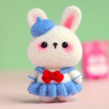 6 Stylish Rabbit Series Wool Felt DIY Material Packages Perfect for Creative & Doll Ornament Pendants