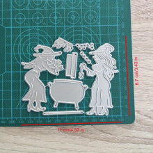 Make Special Memories with Mom Dad and Friends 12 Years Old Witch Cooking Soup Metal Cutting Dies Scrapbooking