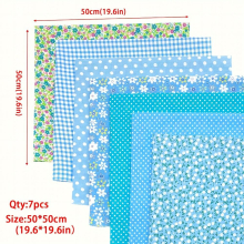 7pcs 49 78 49 Floral Cotton Fabric Square Quilted Fabric For Sewing Clothing Patches And Crafts DIY Flower Fabric