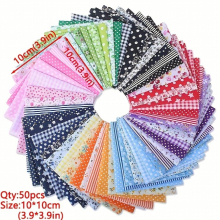 50pcs 9 91 9 Small Floral Random Colored Printed Cotton Fabric DIY Quilted Patchwork Hand Crafts