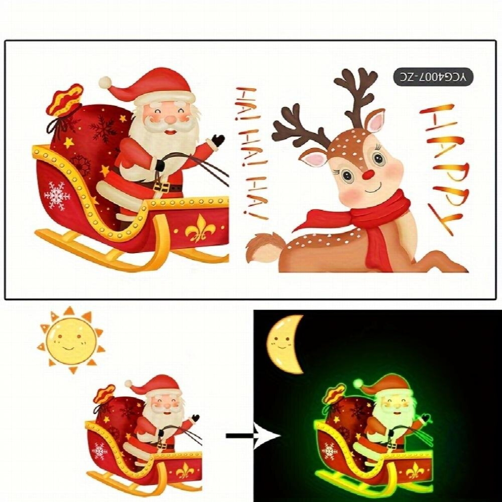 Santa Claus Luminous Wall Sticker Room Decorative Wall Self adhesive Sticker