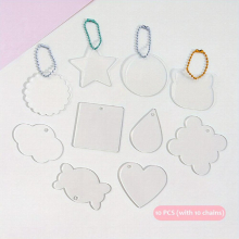 10pcs Acrylic Keychains Glitter Gradient Acrylic Charm Blanks Keychain Ornaments Blanks DIY Pendant Materials DIY Crafts Projects Creative Gift