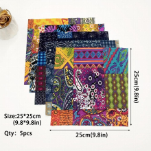 5pcs 24 89 24 Traditional Retro Pattern Cotton Sewing Fabric DIY Process Clothing Sewing Fabric Bundle