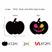 Childrens Colorful Halloween Pumpkin Scratch Painting DIY Hanging Decoration Funny Thanksgiving Scratch Paper Toy