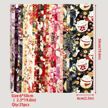 25pcs set 5 84 49 Cotton Fabric Roll Up Cotton Fabric Quilting Printed Cotton Craft Fabric Bundle Flower Patchwork Cotton With Assorted Patterns For D