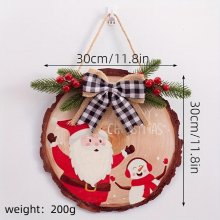 1PC Christmas Decoration Wooden Hanging Sign Rustic Wooden Hanging Decoration Christmas Holiday Welcome Door Sign Wooden Sign Wreath
