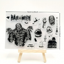 1pc Halloween Element Zombie DIY Painting Tool Transparent Silicone Stamp