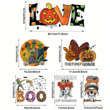 6 Pieces Halloween Large Iron On Decals Clothing Heat Transfer Colorful Decals Washable Transfer Sticker For DIY Jacket T Shirt Jean Hat Backpack Deco