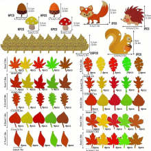259pcs Set Kids Fall Felt Garland For Kids Hedgehog Set Fall Garland Set With Hedgehog Squirrel Fox Pattern Kids Felt Set Autumn Decor Thanksgiving