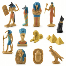 1 Set Of 12 Simulation Egyptian Pyramid Lion Face Like Mummy Box Jack Head Human Body God Toy Model Suitable For Children Learning Education Sand Plat