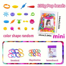 500g 100g set Beaded Popper Beads Toys DIY Cordless Beaded Educational Splicing Toys Jewelry Kit Funny Necklace Ring Bangle Perfect Christmas And Birt