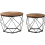 2 x Set Of Round Industrial Look Rustic End Nesting Side End Tables Stools With Crystal shape Metal Frame 7