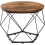 2 x Set Of Round Industrial Look Rustic End Nesting Side End Tables Stools With Crystal shape Metal Frame 5