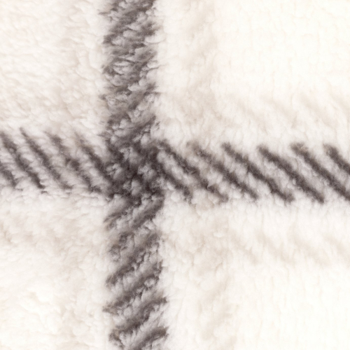 Argos Home Checked Grid Fleece Cream Bedding Set - Single 2