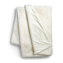 Habitat Faux Fur Plain Throw - Cream - 125x150cm