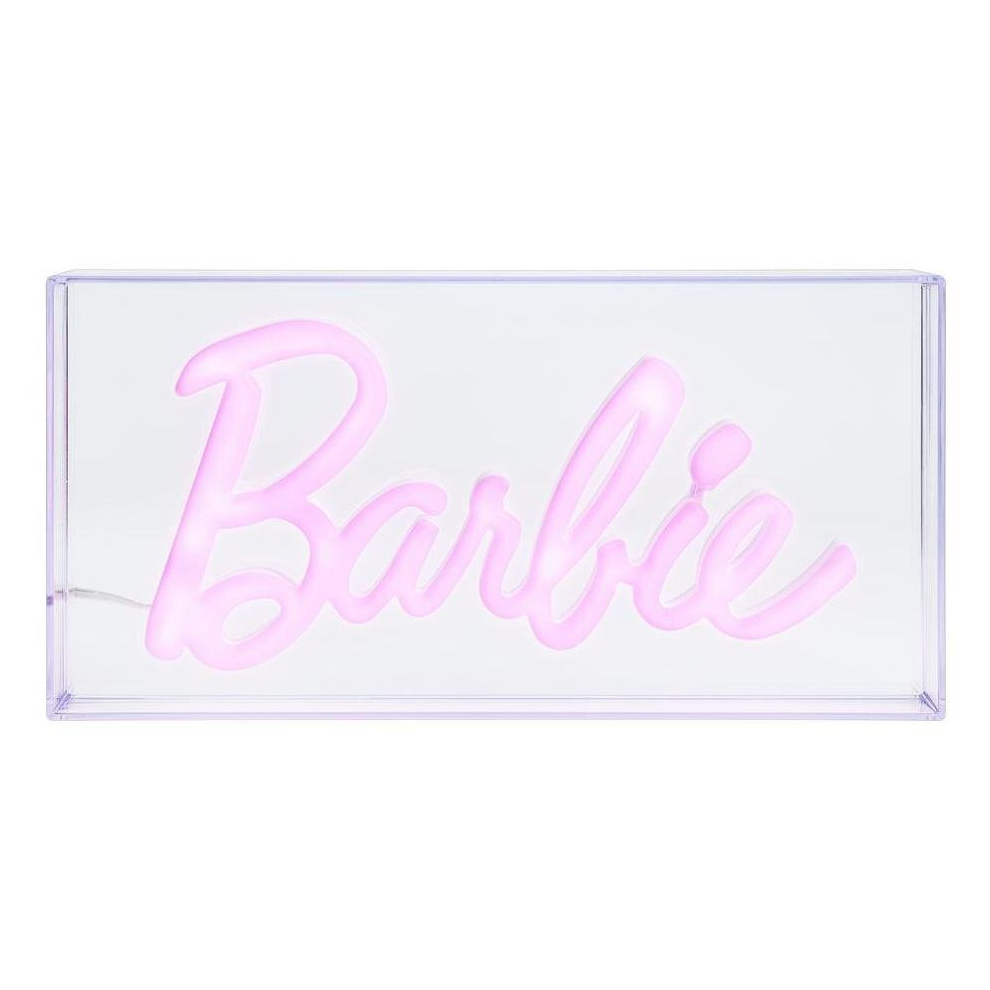Mattel Barbie Neon LED Kids Table Lamp - Clear  Pink