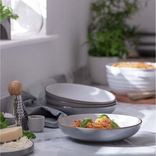 Habitat Speckle 4 Piece Stoneware Pasta Bowl - Grey 2