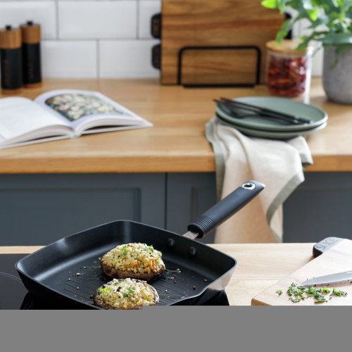 Habitat 24cm Non Stick Aluminium Griddle Pan - Black 2