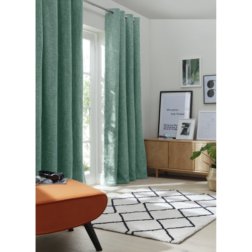 Habitat Blackout Fully Lined Eyelet Curtains - Forest Green 2