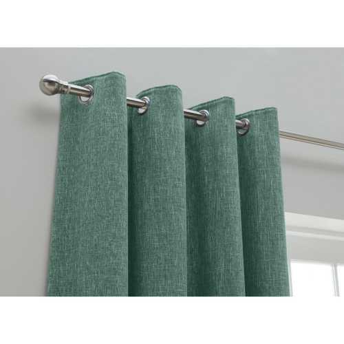 Habitat Blackout Fully Lined Eyelet Curtains - Forest Green