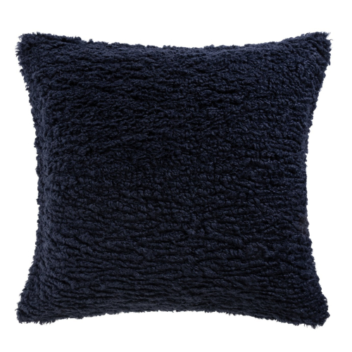 Habitat Plain Shearling Cushion - Navy - 50x50cm