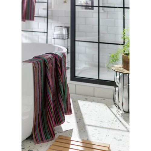 Habitat Cotton Skinny Bright Stripe Bath Towel-Multicoloured 2