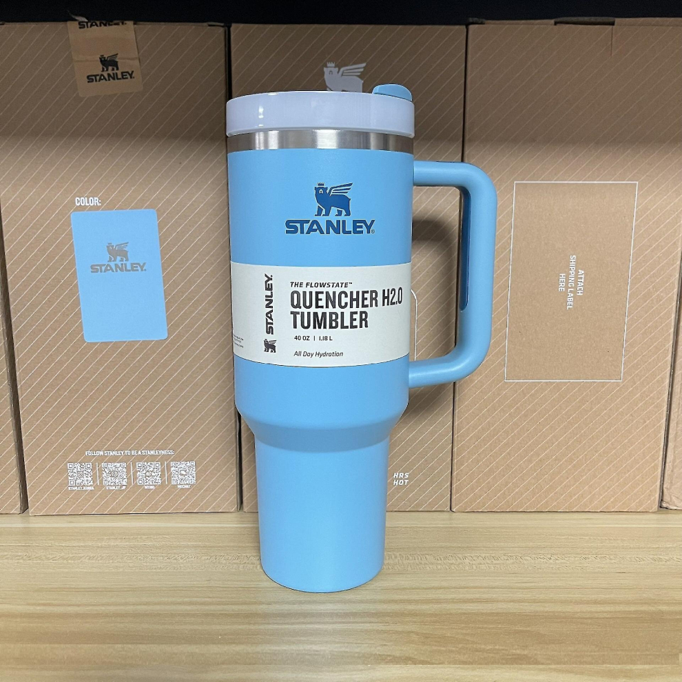 (Sky blue) Quencher H2.0 Flowstate Vacuum Insulated Stainless Steel Tumbler With Lid And Straw For Water, Iced Tea Or Coffee, Smoothie And More 