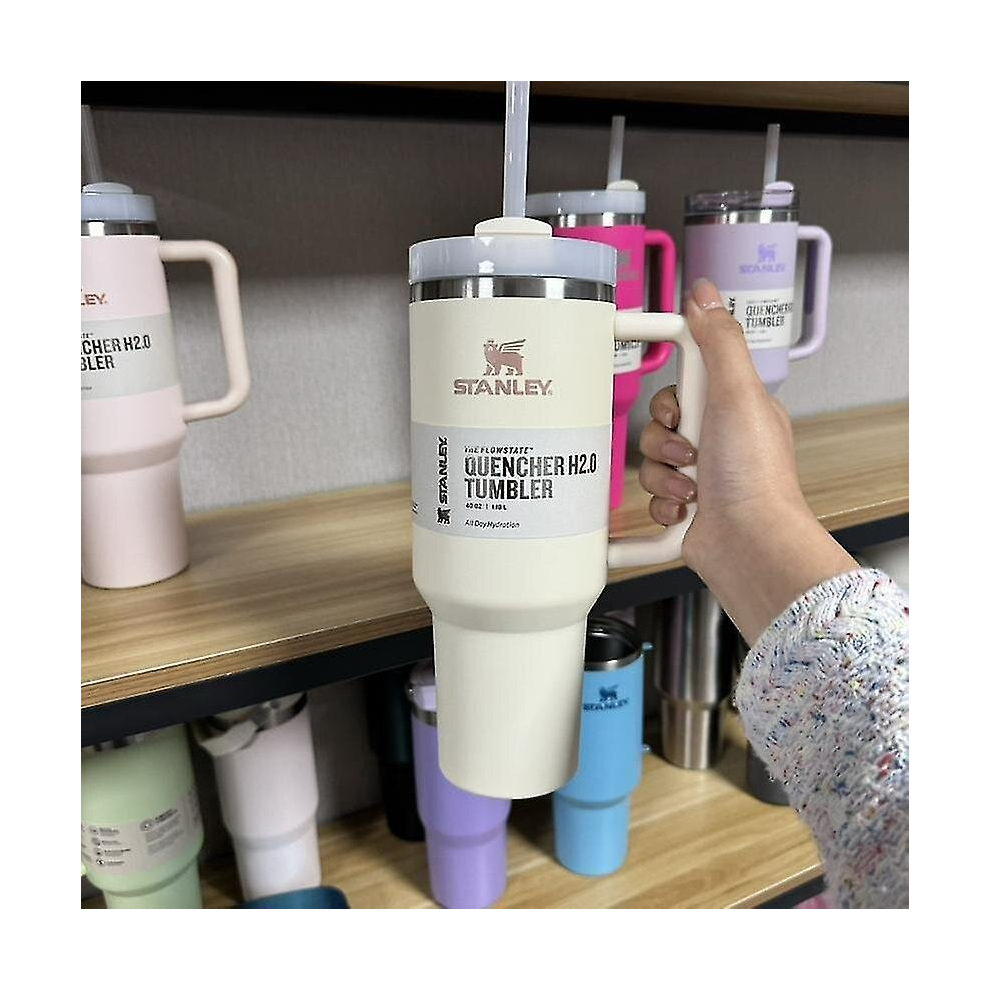 (Milky white) Quencher H2.0 Flowstate Vacuum Insulated Stainless Steel Tumbler With Lid And Straw For Water, Iced Tea Or Coffee, Smoothie And More 