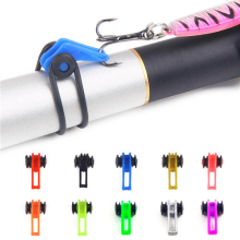 (Blue) 10 Pcs Fishing Rods Plastic Bait Hooks Hangers