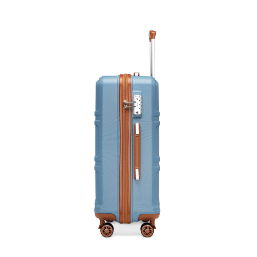 (20 inch) Grayish Blue And Brown ABS 4 PCS Suitcase Set With Vanity 2