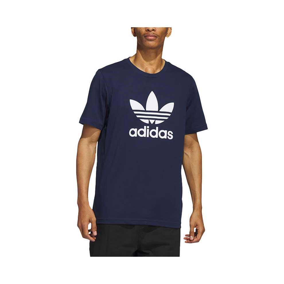 (Navy, XL) Adidas Originals Mens T Shirts Oversize Trefoil Logo California Retro Tee