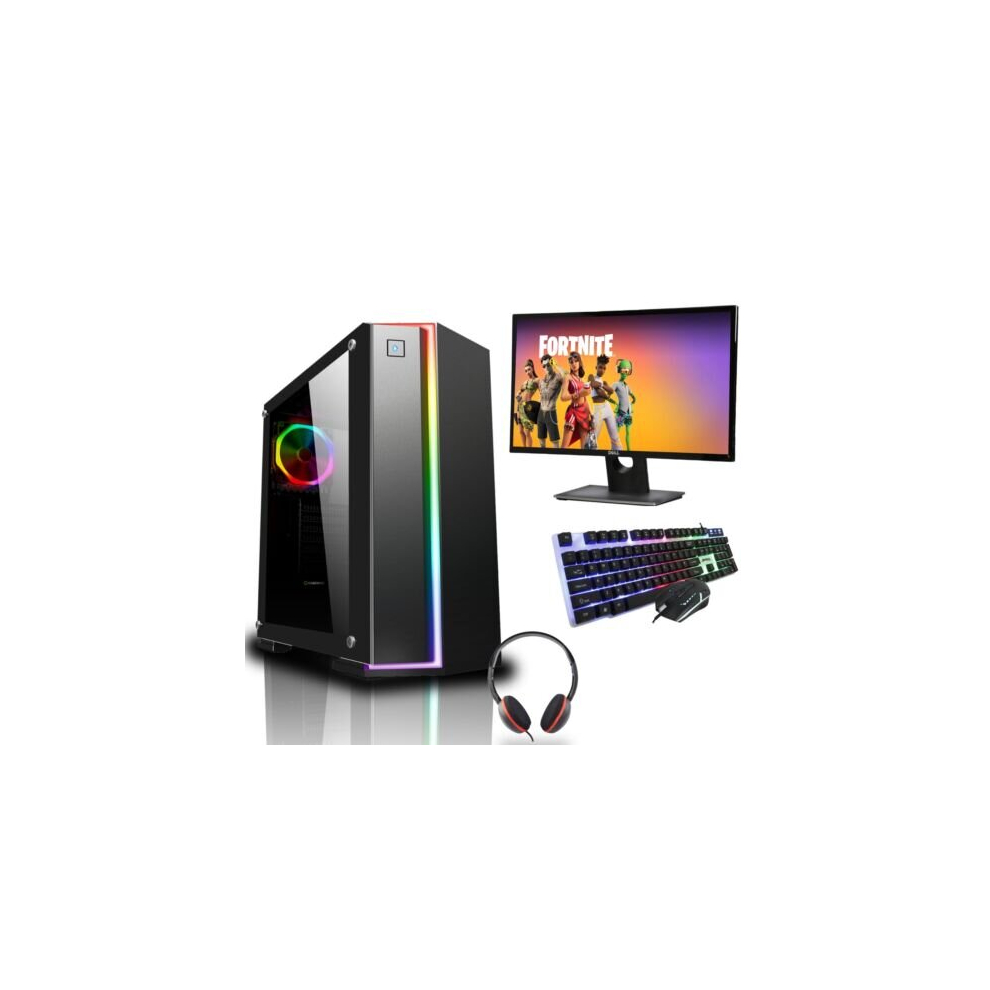 Gaming PC Computer Bundle Intel Quad Core i5 8GB 1TB HDD GTX 1650 W10