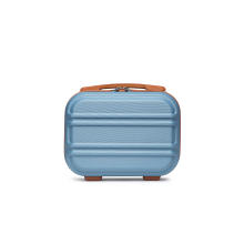 (12 inch) Grayish Blue And Brown ABS 4 PCS Suitcase Set With Vanity