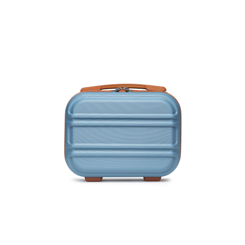 (12 inch) Grayish Blue And Brown ABS 4 PCS Suitcase Set With Vanity